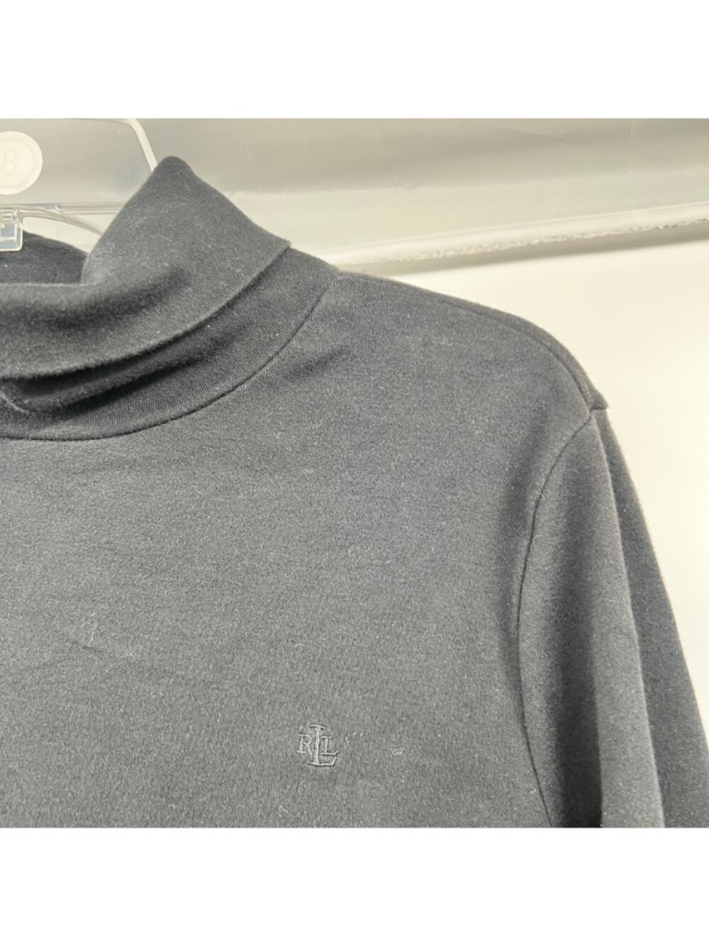 Lauren Ralph Lauren Women Turtleneck Top Long Sleeve Black Size Large - Picture 4 of 8